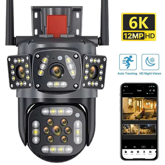 6K 12MP WiFi PTZ Outdoor Security Camera with AI Auto Tracking