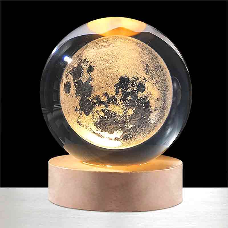 Electric 3D Galaxy and Moon Crystal Lamp Ball