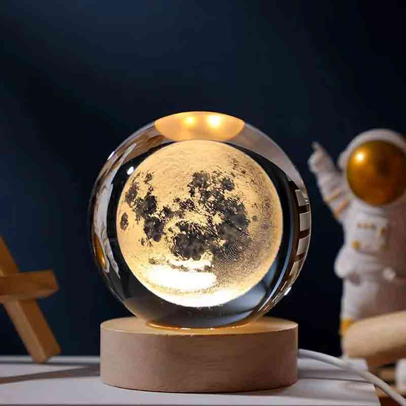 Electric 3D Galaxy and Moon Crystal Lamp Ball