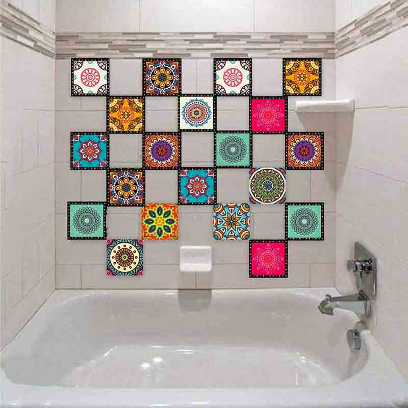 Tile Stickes for Bathroom, Bedroom, Kitchen Waterproof 12 Pcs