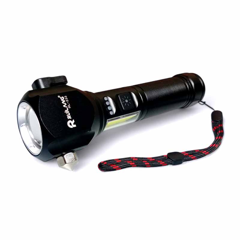 Multifunctional High Power Telescopic Rechargeable Torch With RGB LED Flashlight