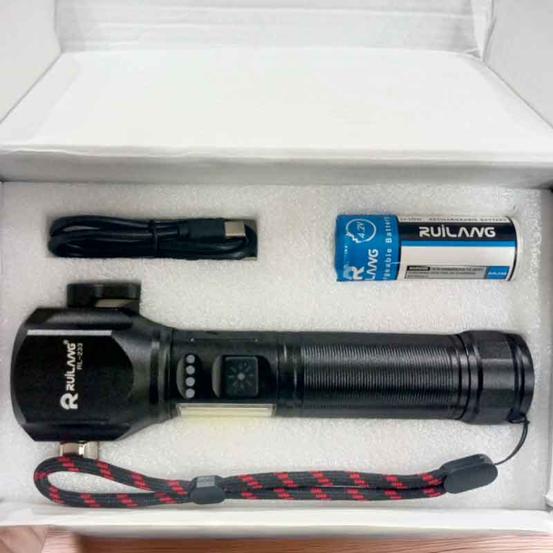 Multifunctional High Power Telescopic Rechargeable Torch With RGB LED Flashlight