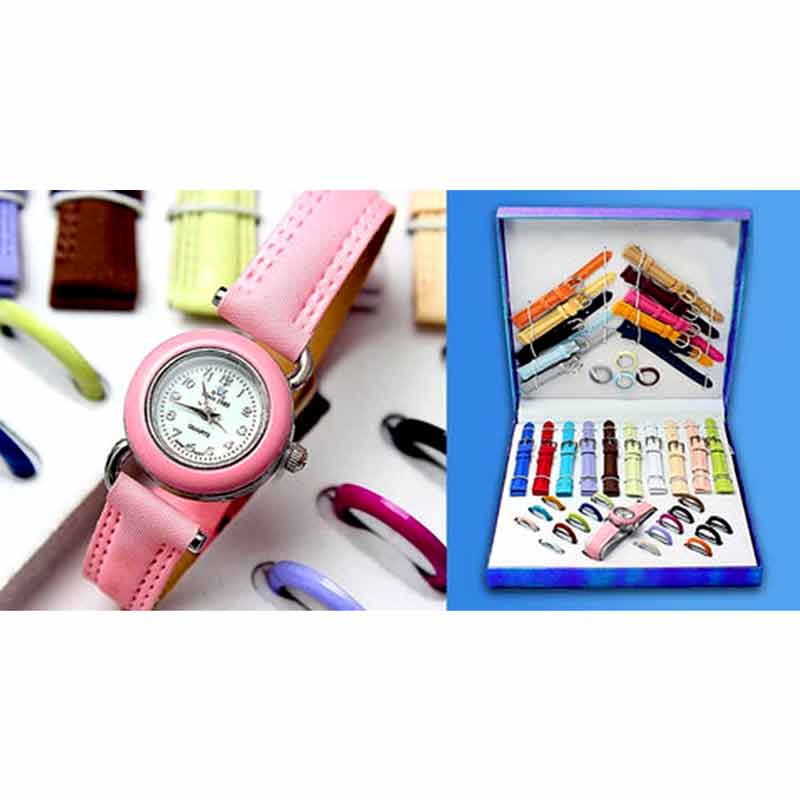 Interchangeable Ladies Watch Set Bands With 2 Watches and 21 Straps