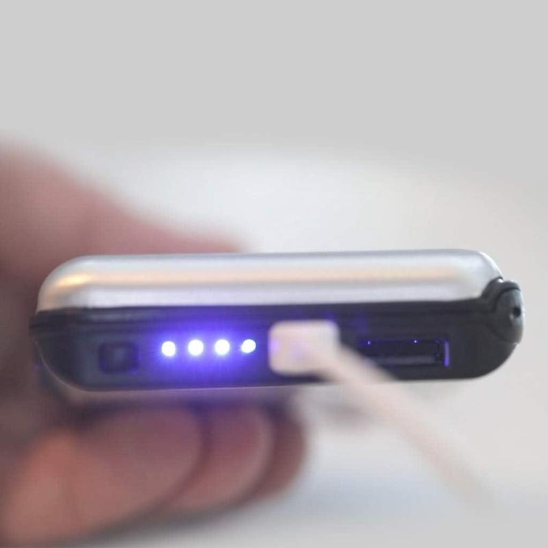 Credit Card Holder with Mini Power Bank Micro USB Charging Cable Included - External Mobile Phone Batteries Money Clip - Card Holder Wallet - Portable