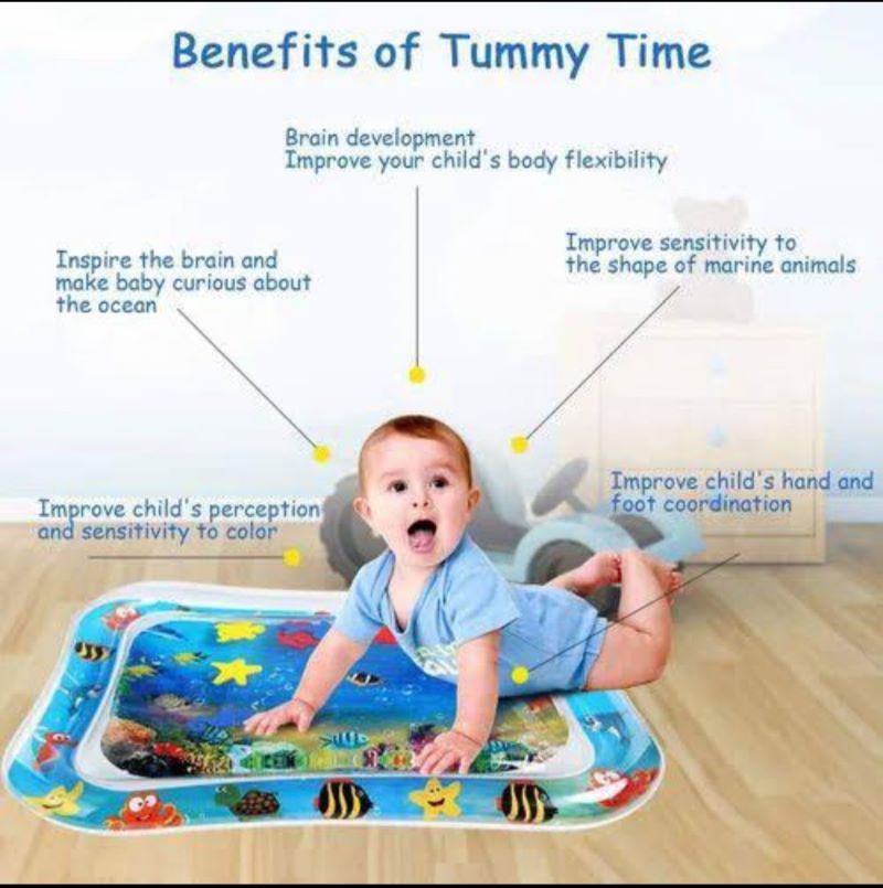 Inflatable Tummy Time Water Play Mat – Baby Water Pad for Infants & Toddlers (69×50×8 CM)