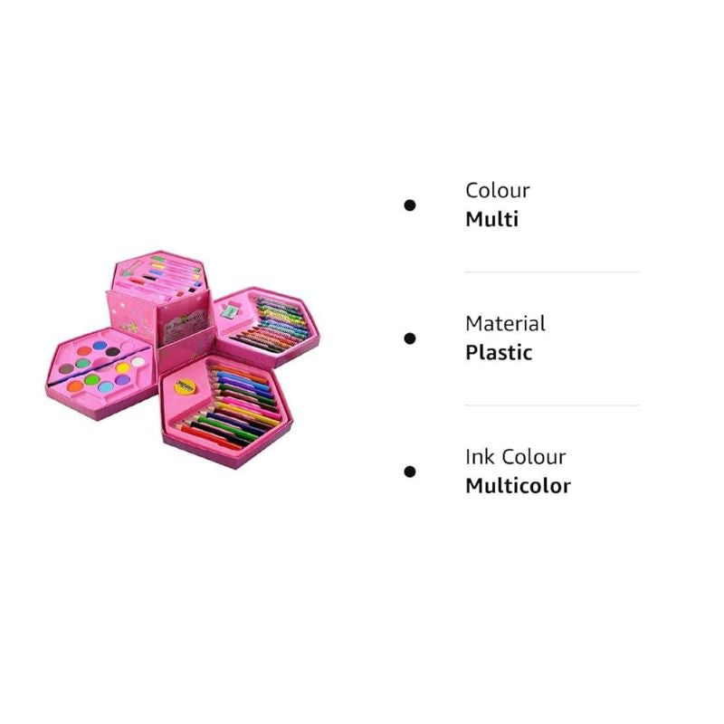 46-in-1 Kids Art Box – Painting & Coloring Set with Crayons, Pencils, Watercolors & Markers