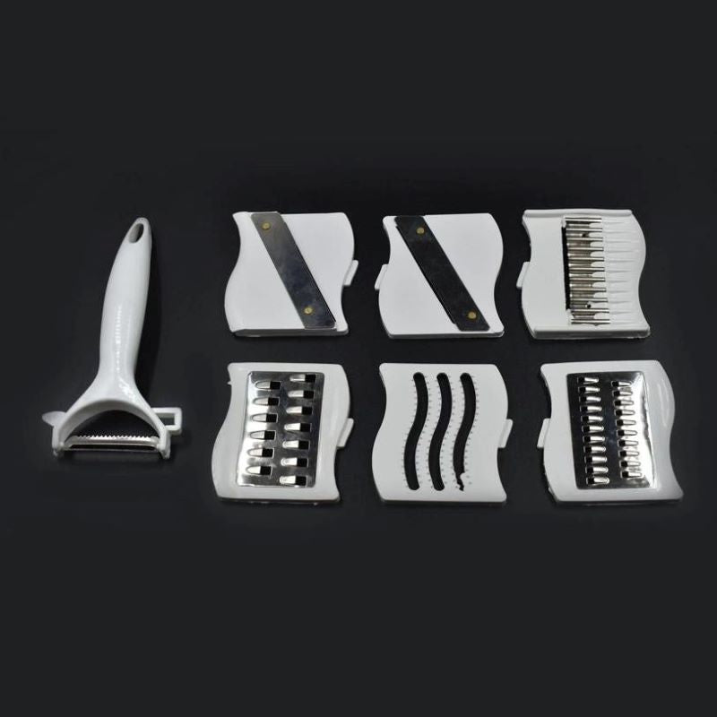 (7 in 1 ) Multifunctional Vegetable Cutter with Wet Rotating Drain Basket Strainer