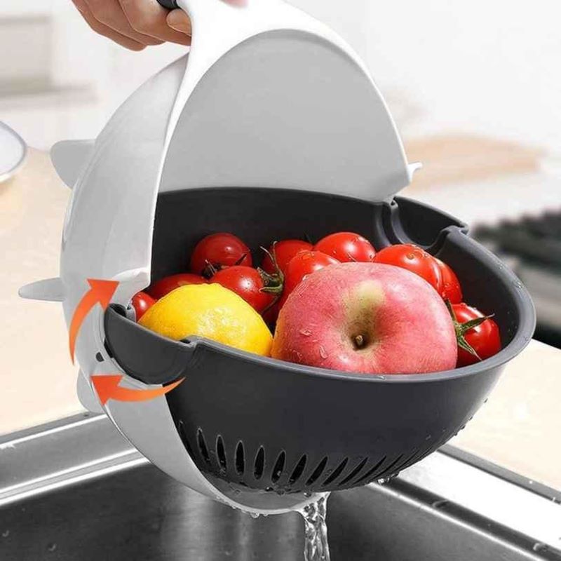 (7 in 1 ) Multifunctional Vegetable Cutter with Wet Rotating Drain Basket Strainer