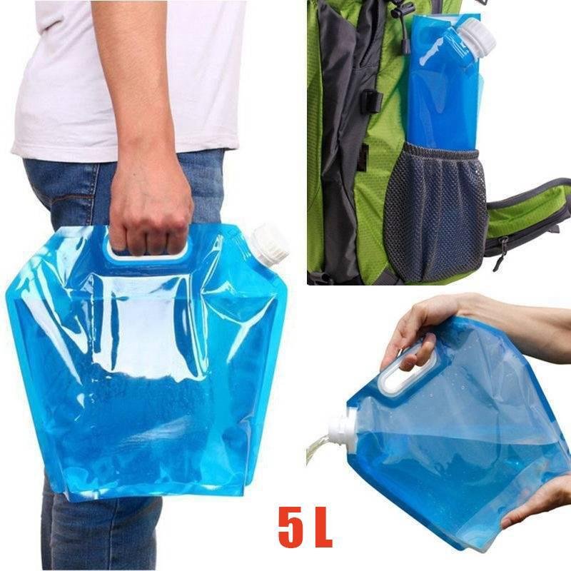 5 Liter Soft Foldable Water Storage Bottle Water Tank Bag Outdoor Sports Travel Camping Hiking Riding, Survival Portable Folding Water Storage Bag