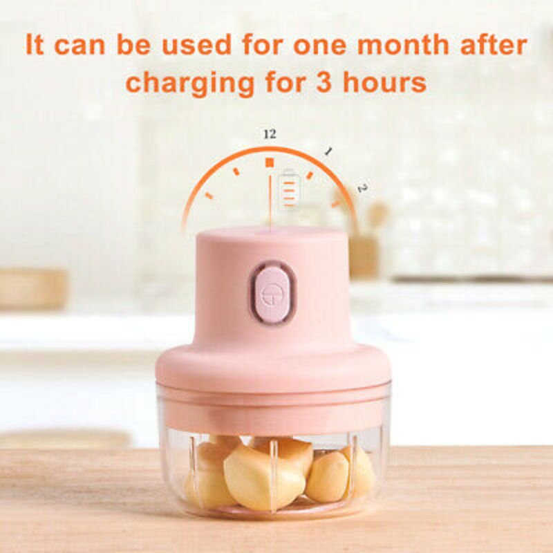 Wireless mini electric garlic food chopper meat cutter stainless steel blade mini cordless electric kitchen grinder