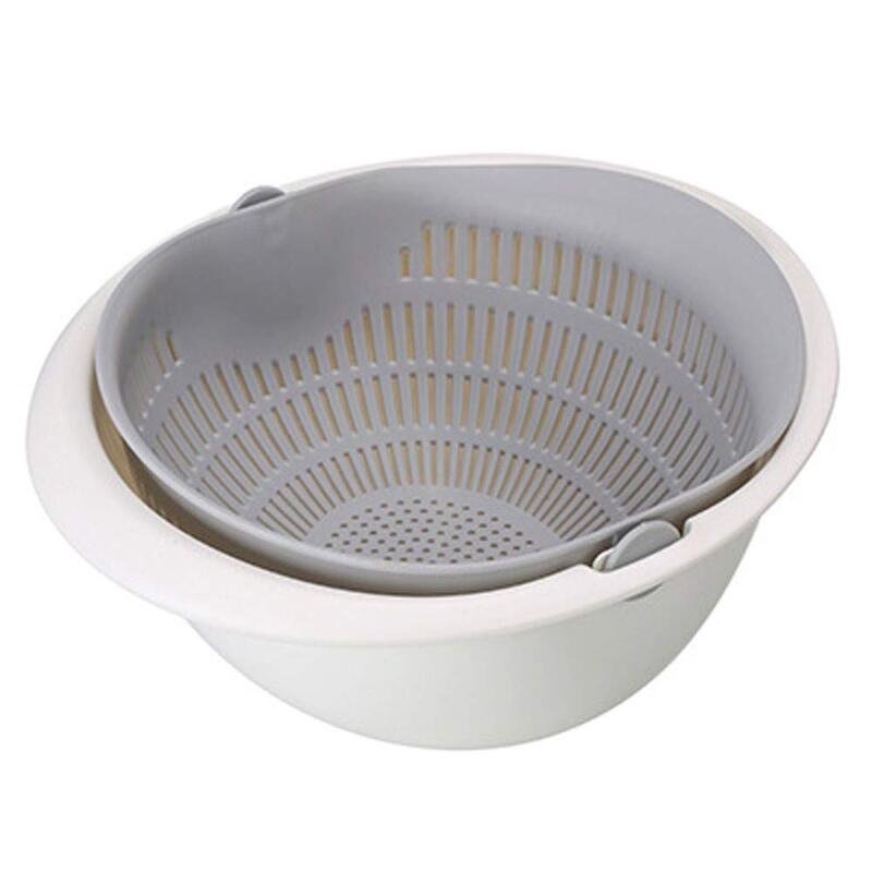 Kitchen strainer basket double drain bowl rice washing noodles vegetables, fruits washing