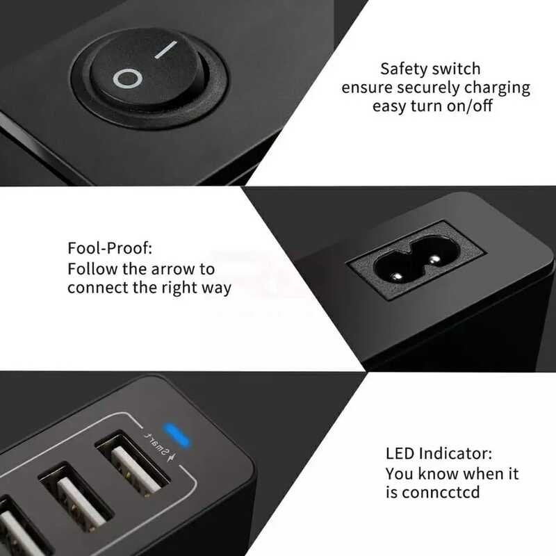 10-Ports Advanced USB Charger Technology