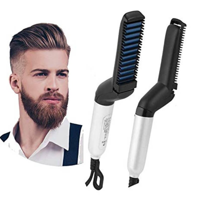 Electric beard/hair straightener for men