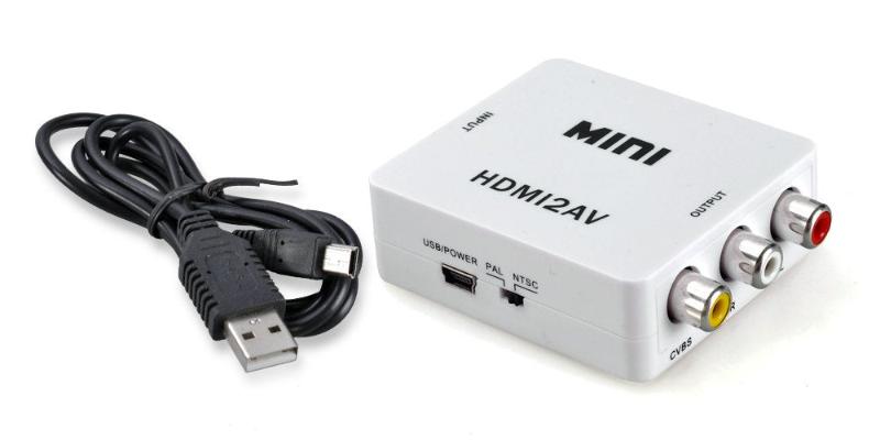 Hdmi converter adapte mini composite for vcr, dvd, ps3