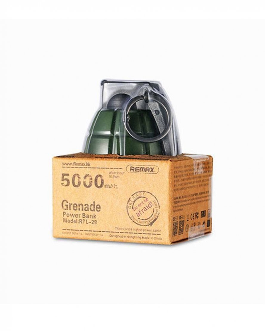 Remax rpl-28 grenade power bank 5000mah - green