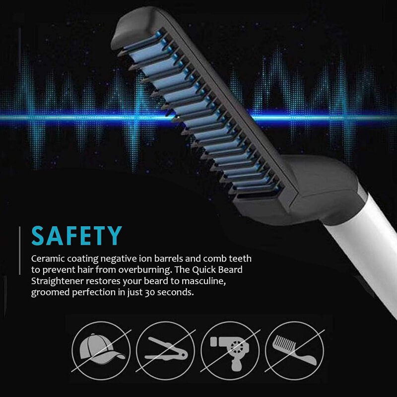 Electric beard/hair straightener for men