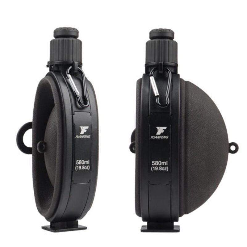 Foldable outdoor sport black water bottle