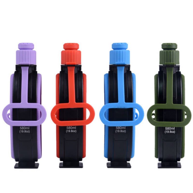 Foldable outdoor sport black water bottle