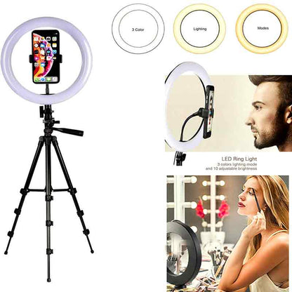 26CM RING LIGHT FOR TIK TOK & MAKEUP LIGHT IN 3 MODES