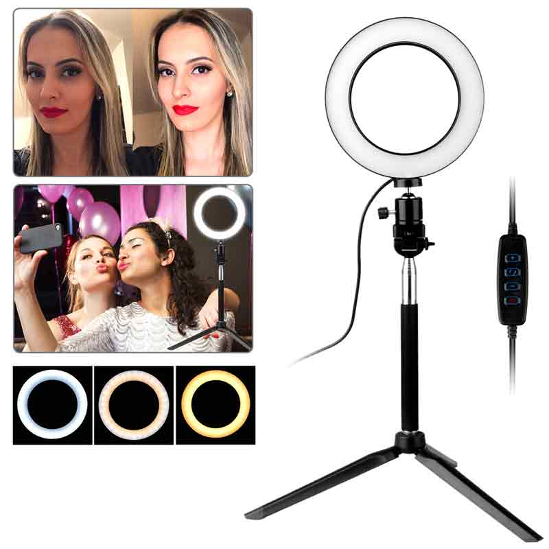 26CM RING LIGHT FOR TIK TOK & MAKEUP LIGHT IN 3 MODES