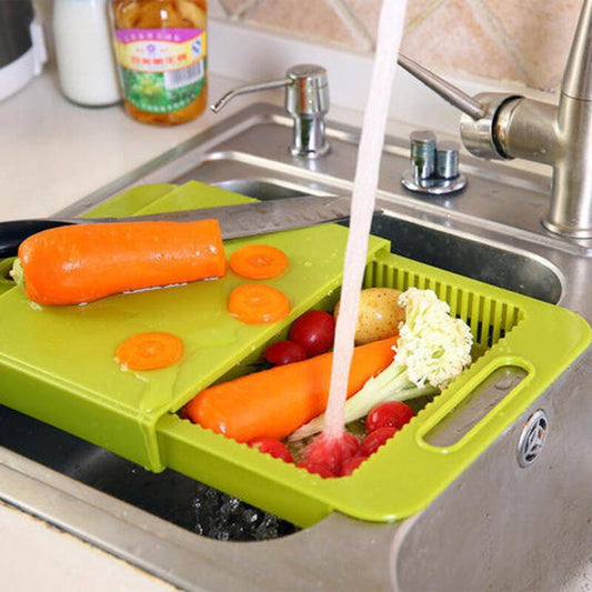 Cutting board drain basket shelf for meat vegetable fruit