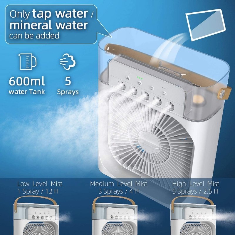 cooling fan ice cube desktop water air cooler