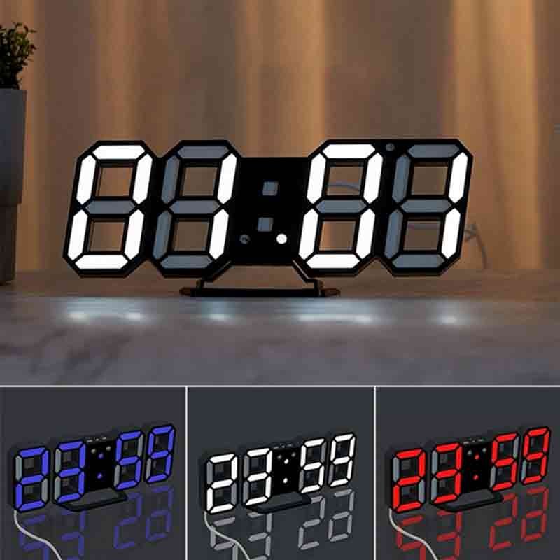 Modern fashion 3d led digital alarm clock with charger desk clock for awaken home décor