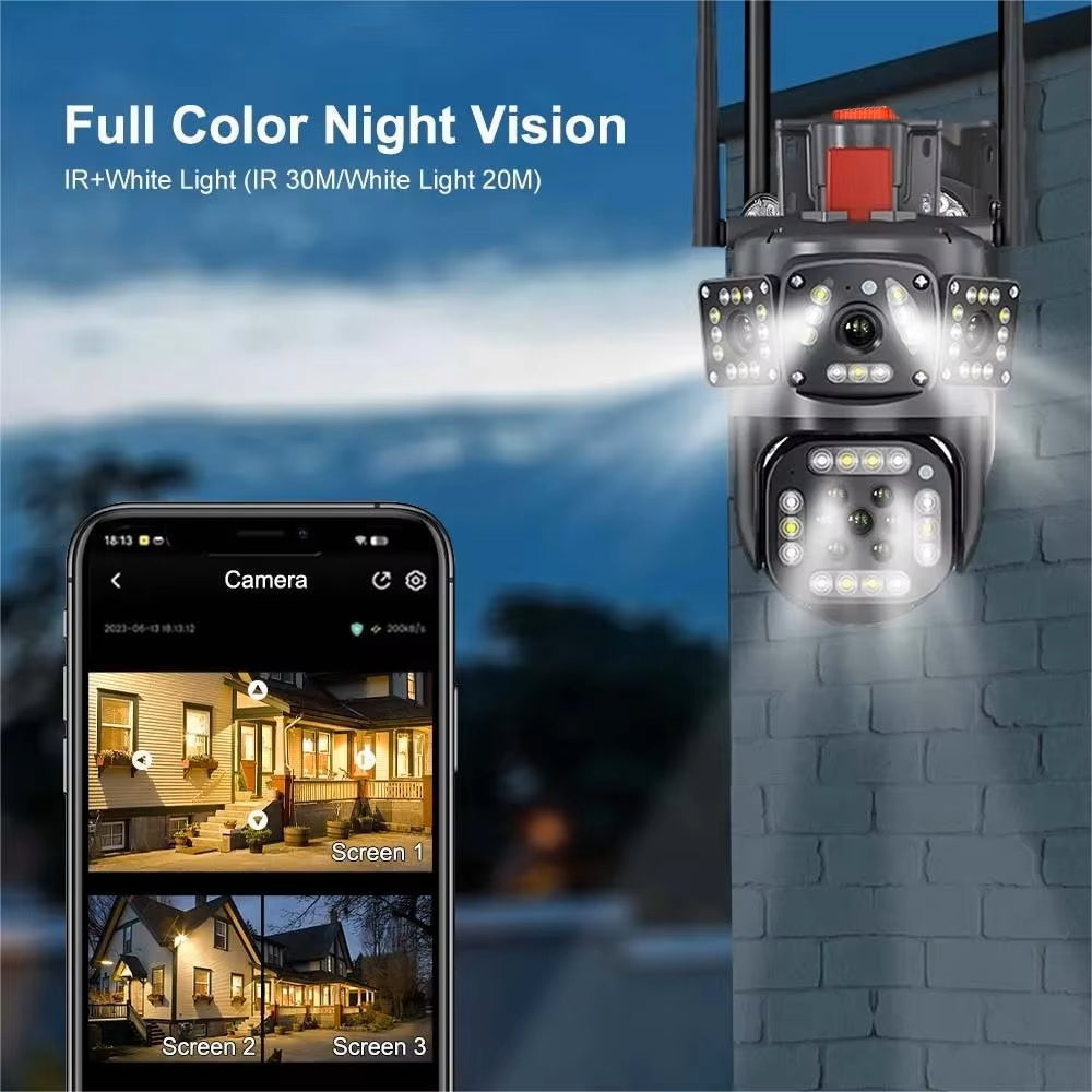 6K 12MP WiFi PTZ Outdoor Security Camera with AI Auto Tracking
