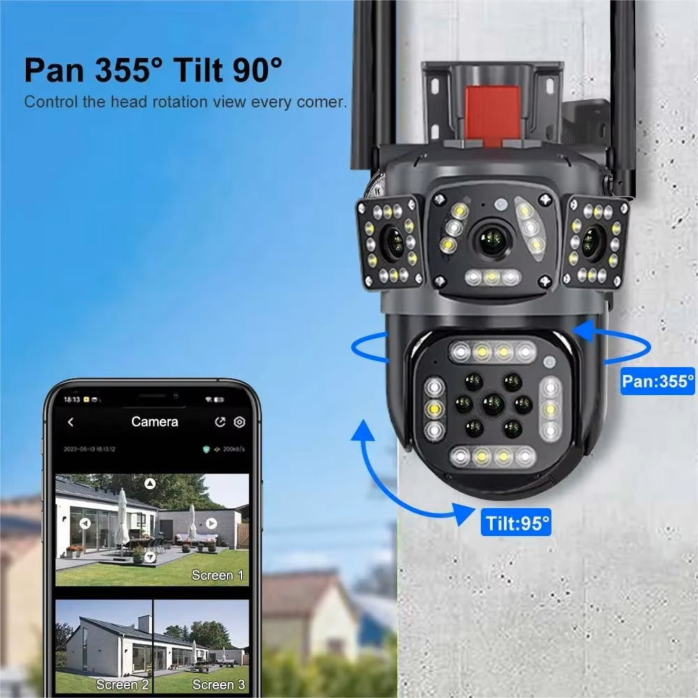 6K 12MP WiFi PTZ Outdoor Security Camera with AI Auto Tracking