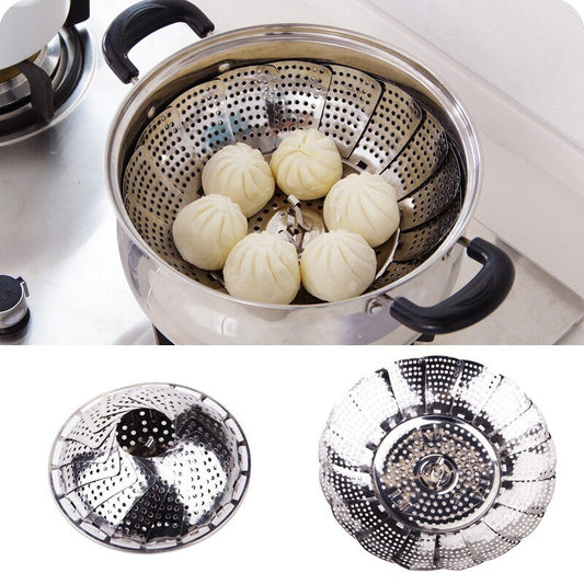 Stainless steel foldable steamer folding dish