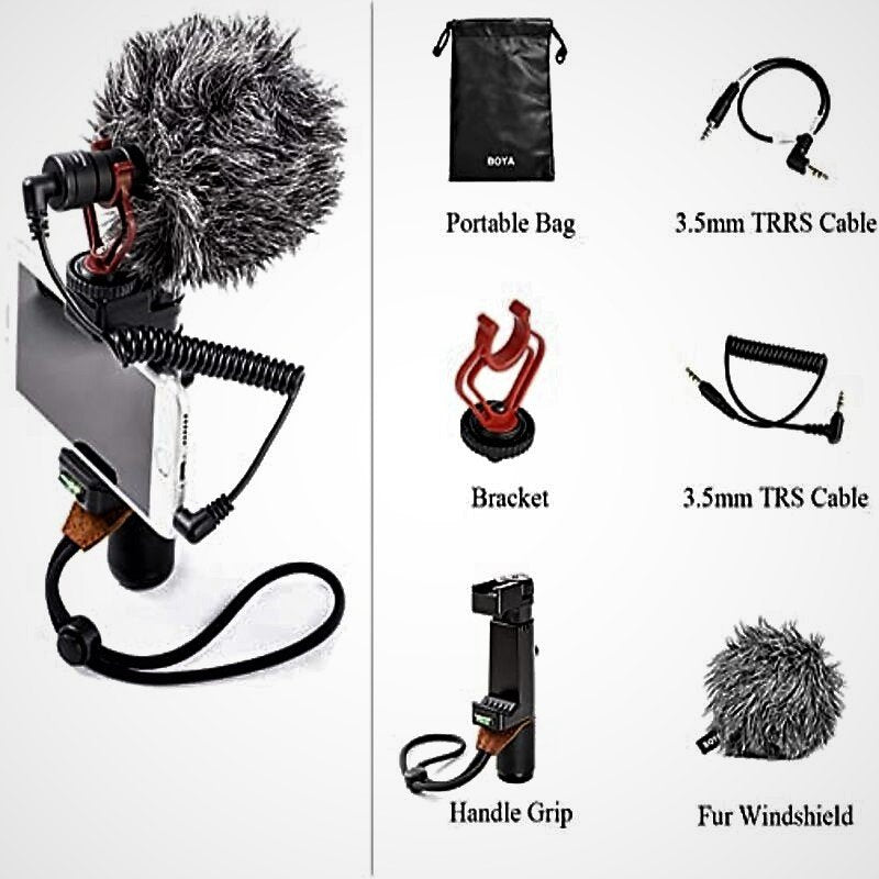 Boya universal cardioid smart grip microphone by-mm1 - black