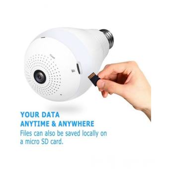 Wi-Fi Light Bulb Camera - Hd 360 Degree Panoramic View with Audio