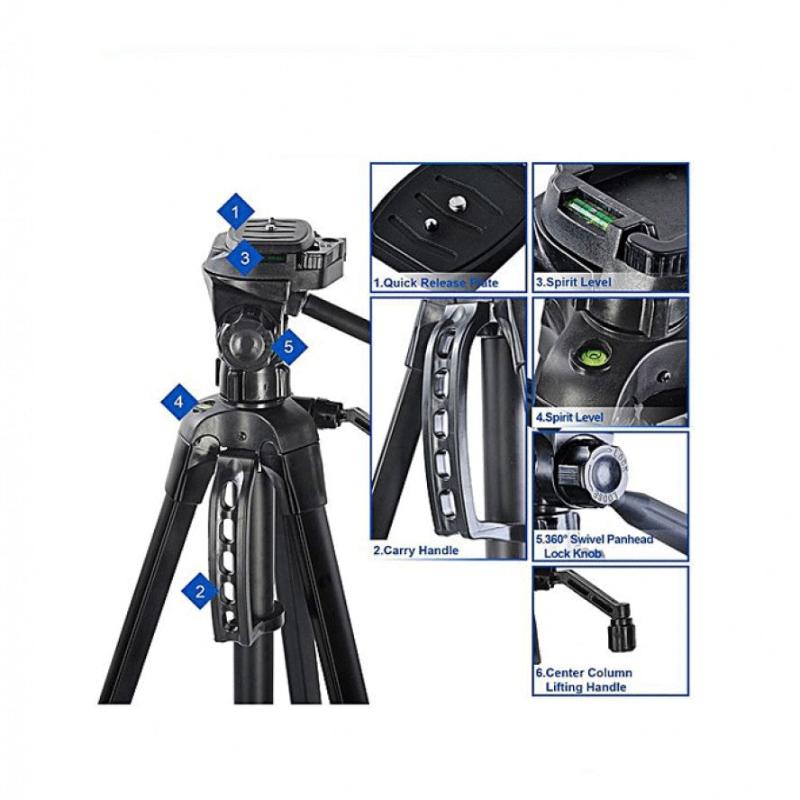 Weifeng professional camera tripod wt-3520 - black