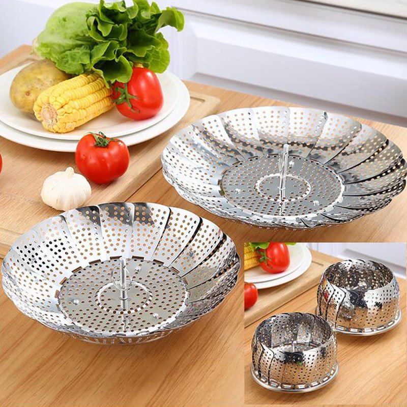 Stainless steel foldable steamer folding dish