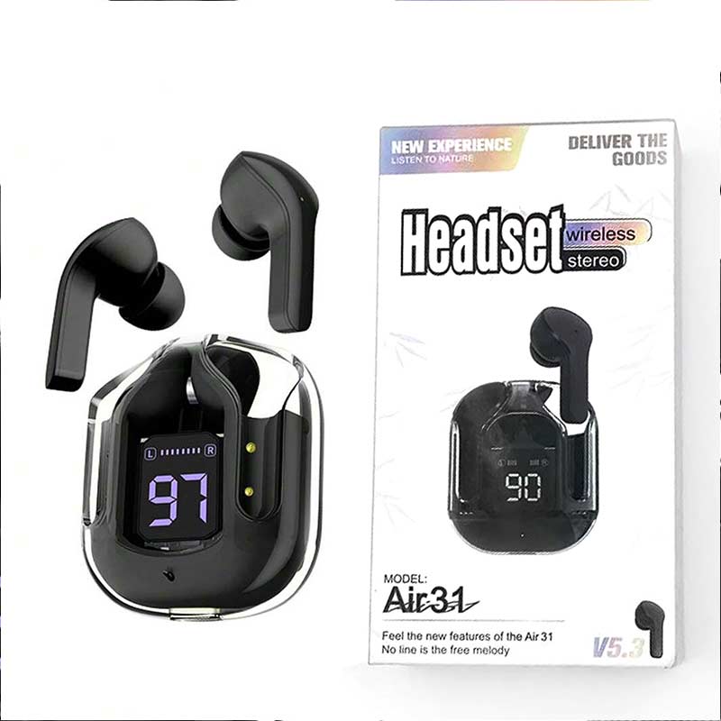 AIR 31 TWS TRANSPARENT EARBUDS BLUETOOTH 5.3V