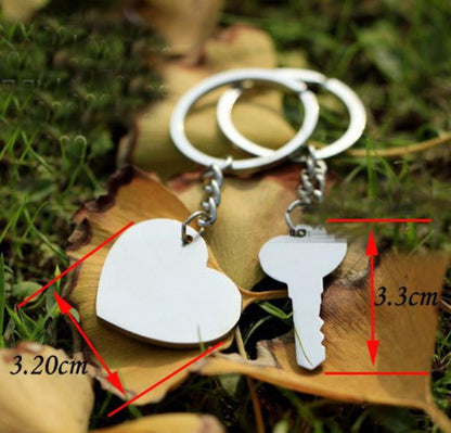 I love you letter key chain heart key ring