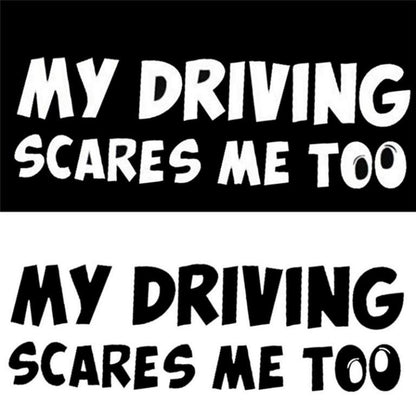 Driving scares me too auto car trunk thriller rear window body stickers