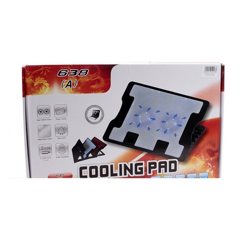 Dual fans high-speed adjustable cooling pad