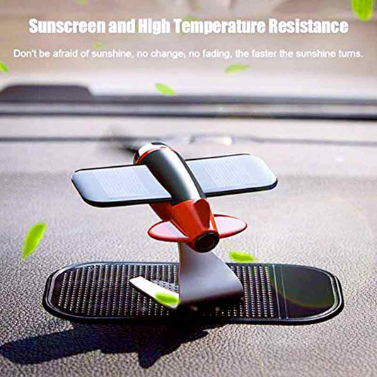 Solar airplane car perfume décor airplane model car dashboard aluminum rotating propeller interior decoration for desk car