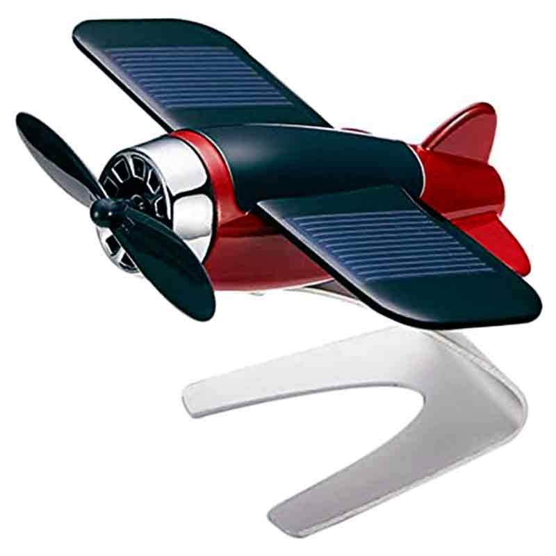 Solar airplane car perfume décor airplane model car dashboard aluminum rotating propeller interior decoration for desk car