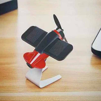 Solar airplane car perfume décor airplane model car dashboard aluminum rotating propeller interior decoration for desk car