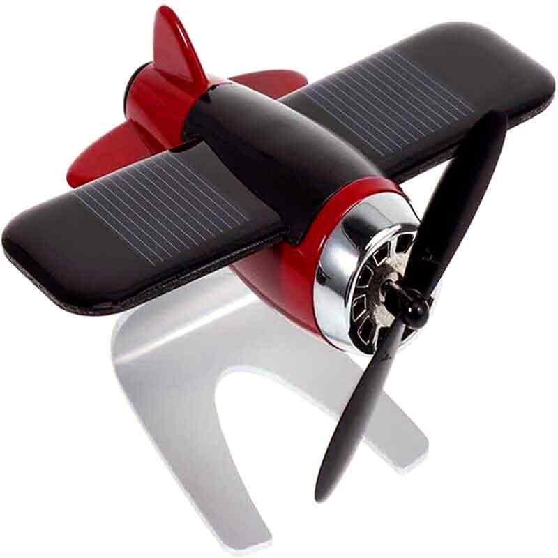 Solar airplane car perfume décor airplane model car dashboard aluminum rotating propeller interior decoration for desk car