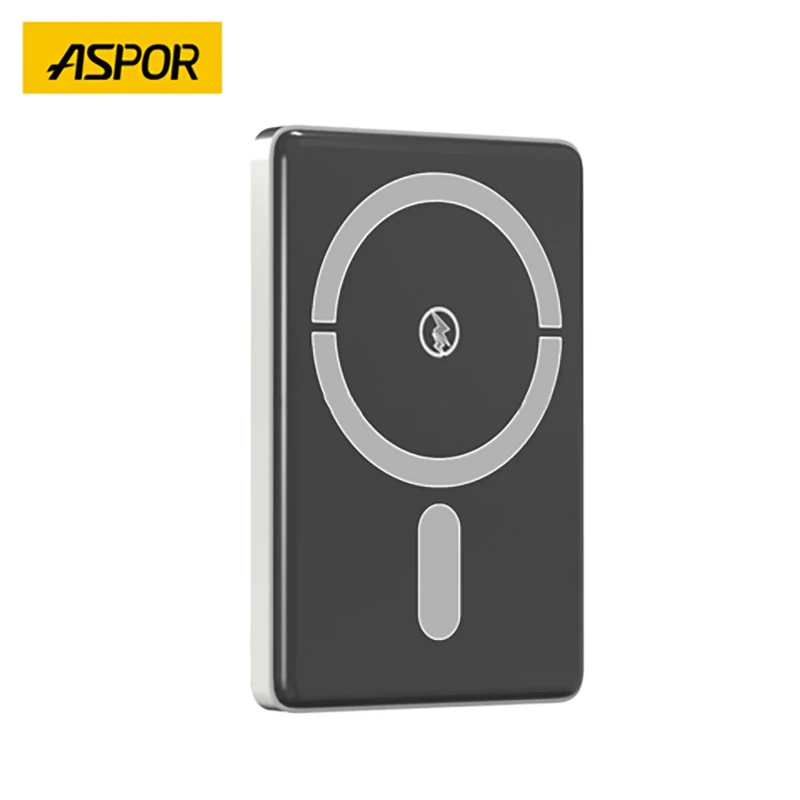 Aspor A381 Magnetic Portable Mini 5000mah Wireless Power Bank