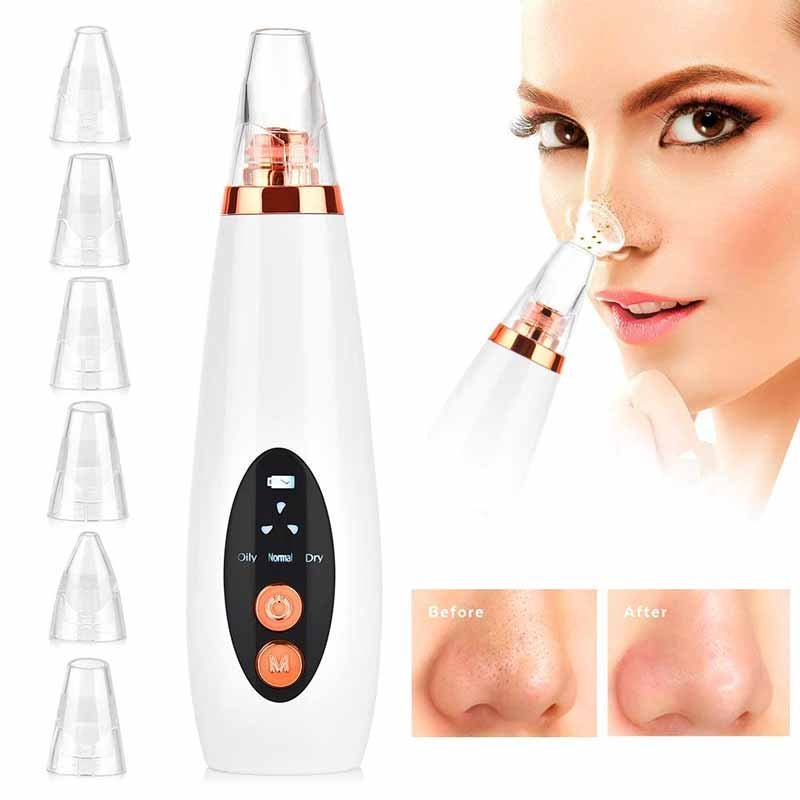 Blackhead Remover Tools Electric Derma suction Machine  USB Rechargeable Acne Pimple Pore Cleaner Vacuum tool Electric 6 in 1