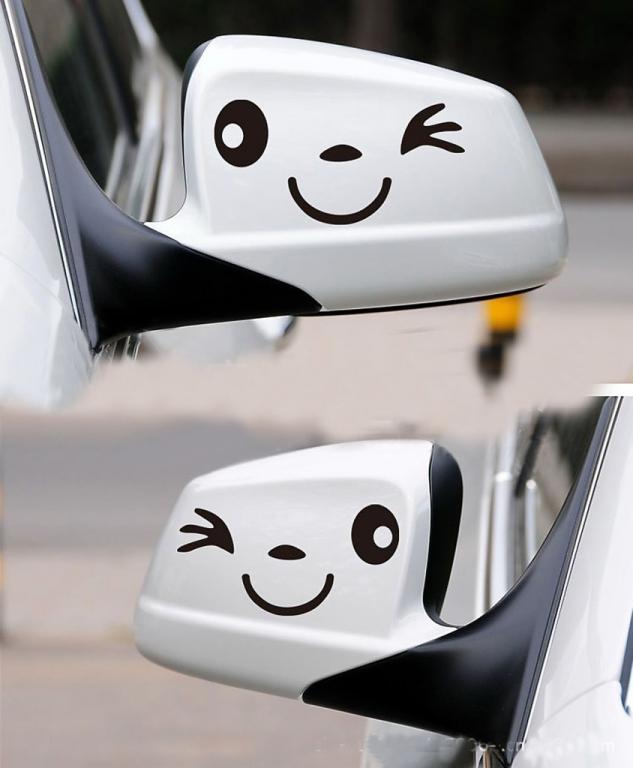 3D Cat Eyes Peeking Car Sticker 2 pc