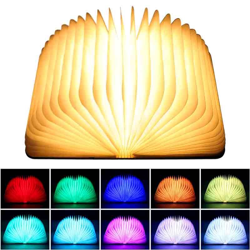 Book shaped folding small lamp rechargeable led portable