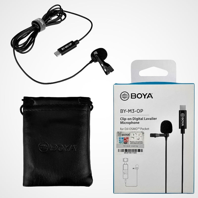 Boya by-m3 usb type-c clip on lavalier lapel microphone omnidirectional mic