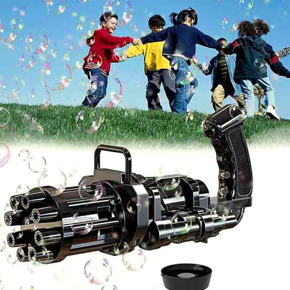 Electric gold gatling bubble gun machine