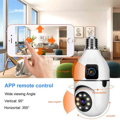 Mini ptz bulb camera dual lens full hd with bulb e27 socket