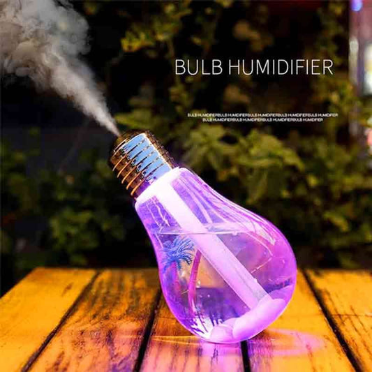 Bulb Humidifier 400ml Large Capacity Desktop Art Air Humidifier Colorful Night Light USB Diffuser Mini Purifier